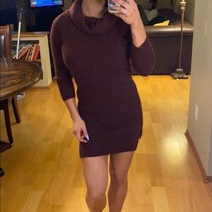Maroon sweater dress